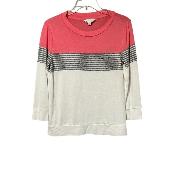 Market & Spruce Tops - Market & Spruce Pink Stripe Colorblock Pullover shirt size Small